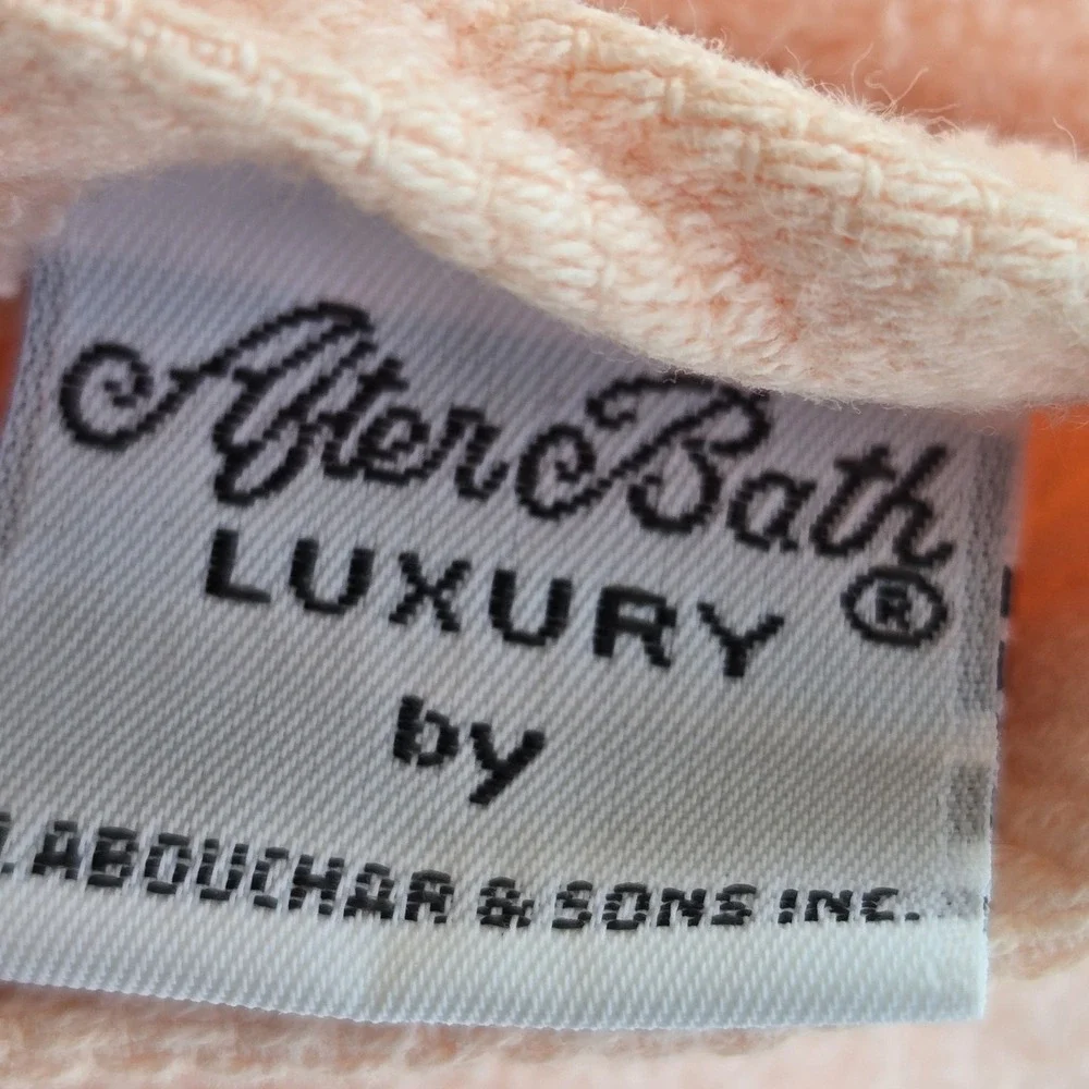 Vintage After Bath Luxury Peach 3 Pc Towel Set Floral Heart Embroidered Cotton